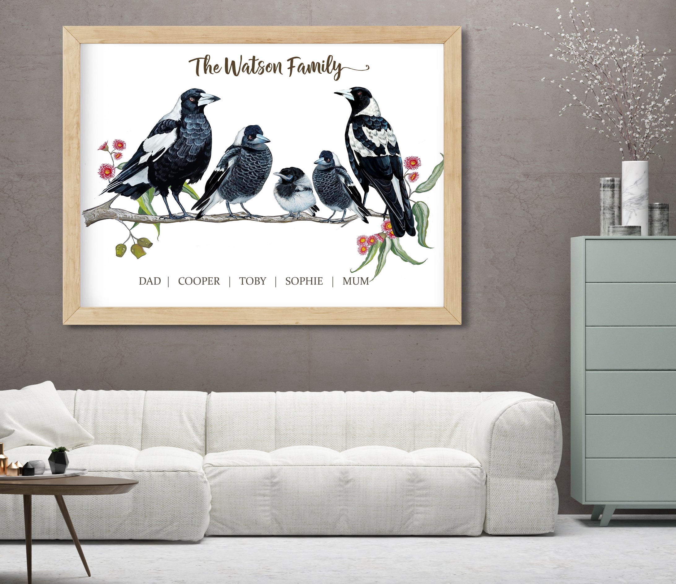 Personalised MAGPIE Family Print