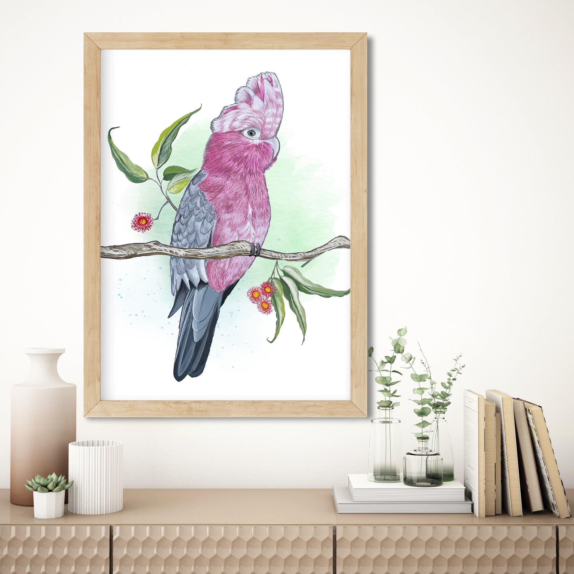 Australian native birds watercolor prints, Choose your own bird, Kookaburra, Magpie, Lorikeet, Red-Taailed Black Cockatoo, Cockatoo, Galah