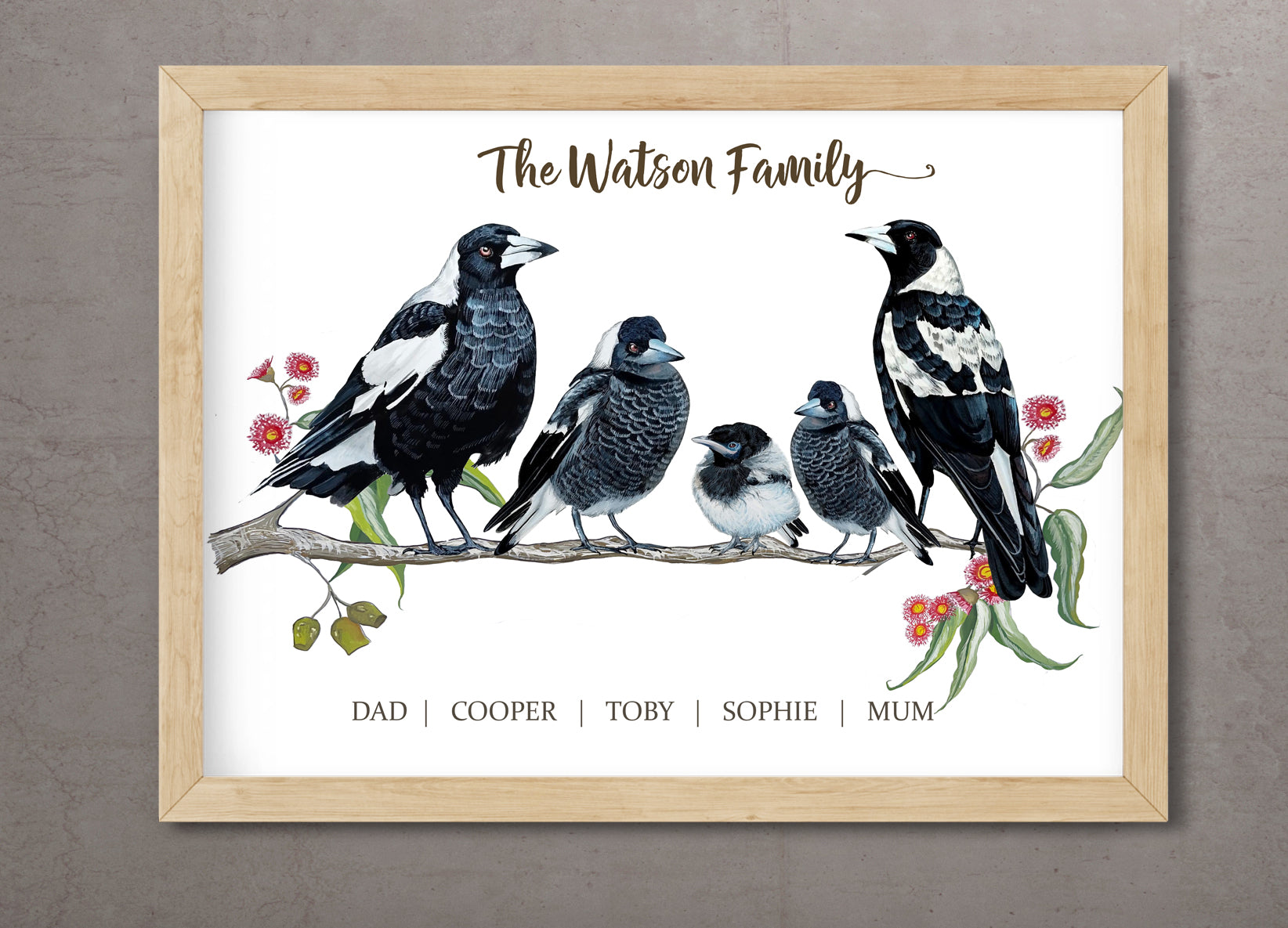 Personalised MAGPIE Family Print