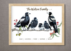 Personalised MAGPIE Family Print