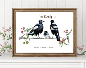 Personalised MAGPIE Family Print