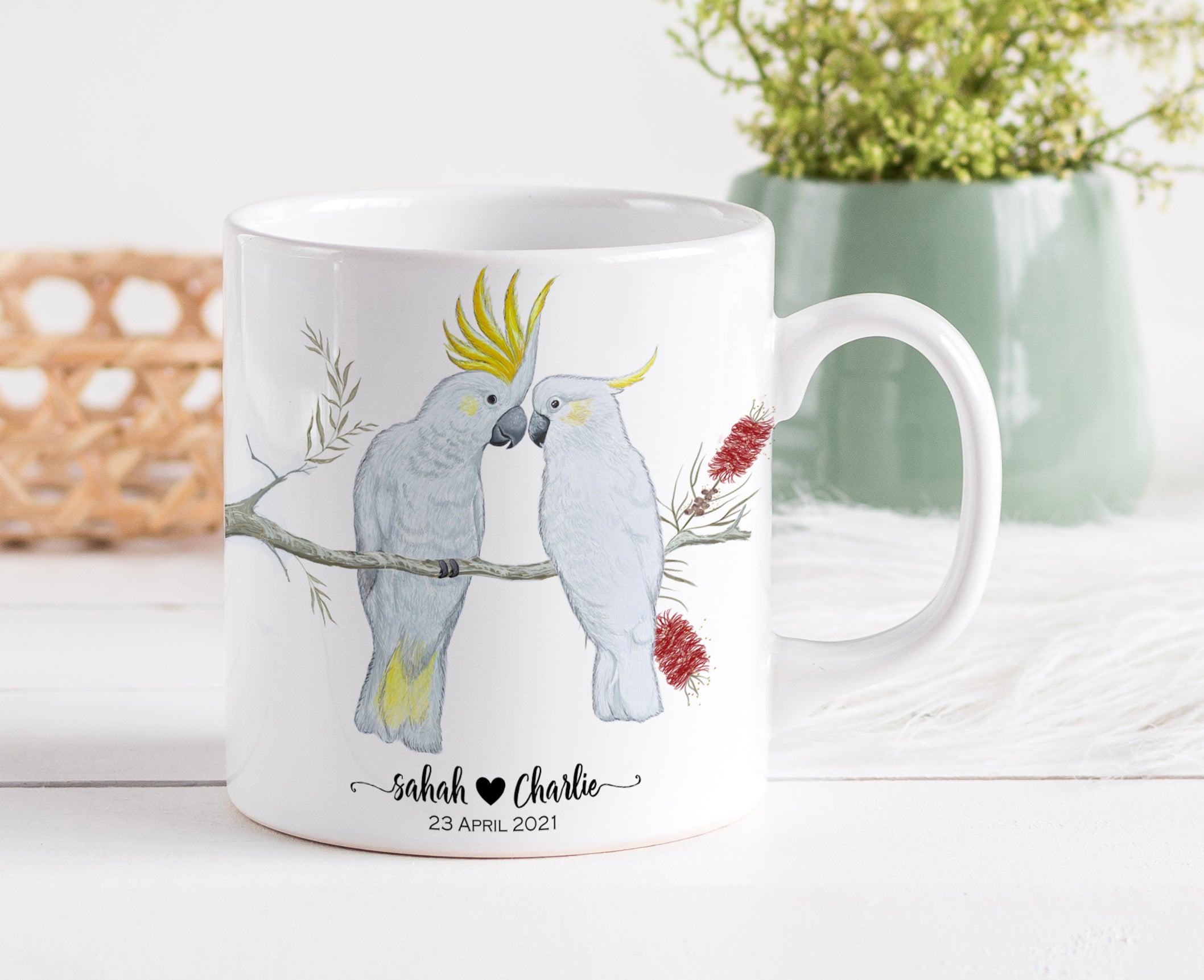 Personalised COCKATOO COUPLE Mug